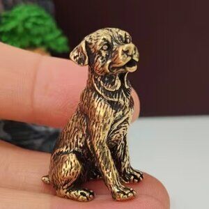 Brass Statue of a Labrador Dog Figurine - NEW - 1.26 in L x 0.91 in W